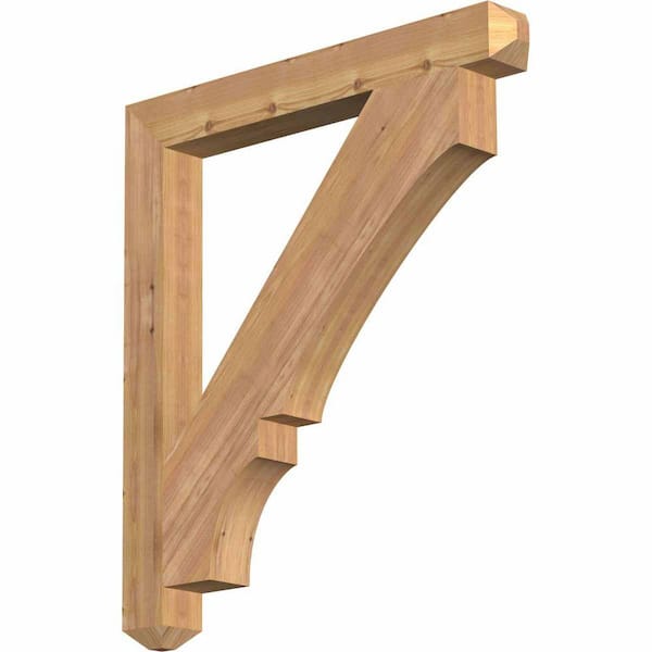 Ekena Millwork 3.5 in. x 36 in. x 32 in. Western Red Cedar Balboa Craftsman Smooth Bracket