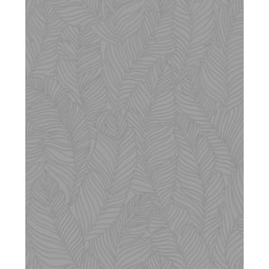 Leaf All Over Light Silver Wallpaper Sample