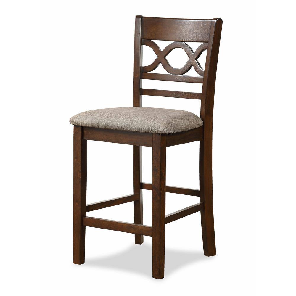 Cori 5-Piece Brown Solid Wood Round Counter Set