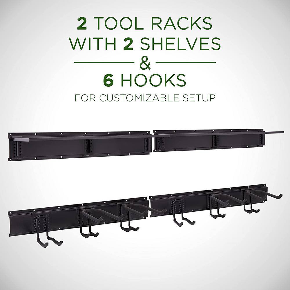 RaxGo Wall-Mounted Tool Racks with Storage Shelves and Hooks