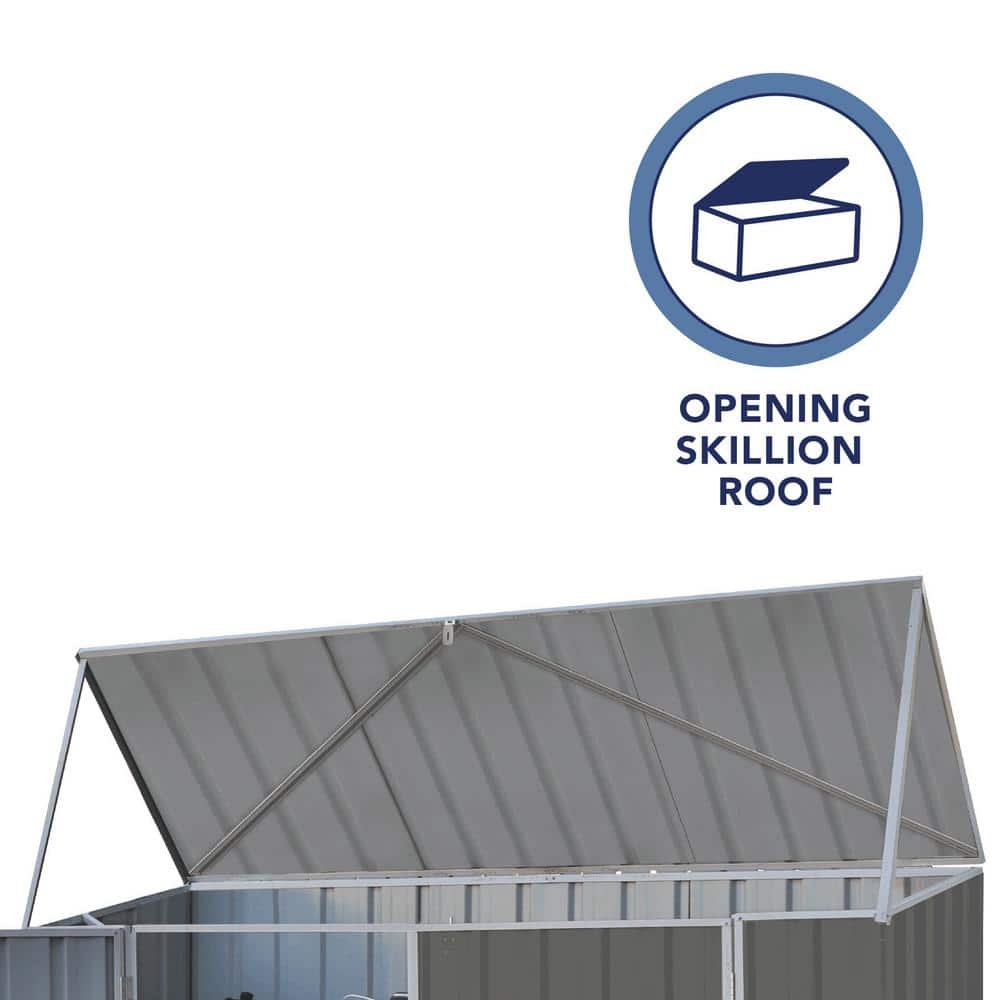 Absco 7.5 x 2.5 ft Gray Metal Bike Shed Kit