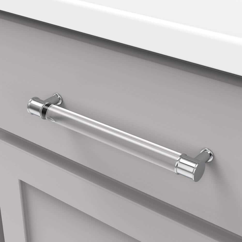 Chrome and Crysacrylic 7-9/16" Kitchen Cabinet Pull