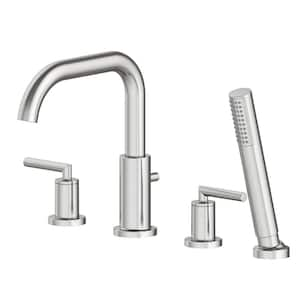 Contento 2-Handle Deck Mount Roman Tub Filler in Brushed Nickel