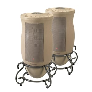 1500-Watt 16 in. Tan Electric Designer Series Decorative Oscillating Ceramic Space Heater (2-Pack)