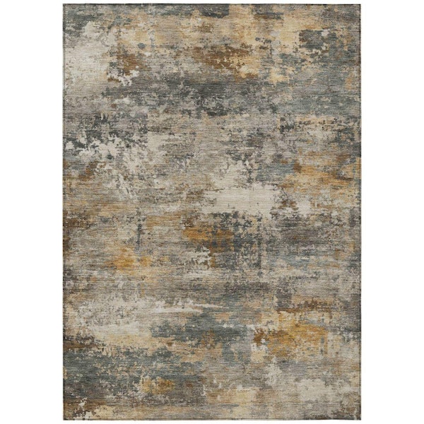 Chantille Machine Washable Indoor/Outdoor Abstract ACN2368 Khaki 10 ft. x 14 ft. Area Rug