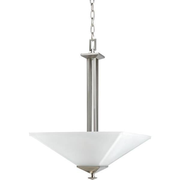 Progress Lighting North Park 2-Light Brushed Nickel Foyer Pendant with Etched Glass