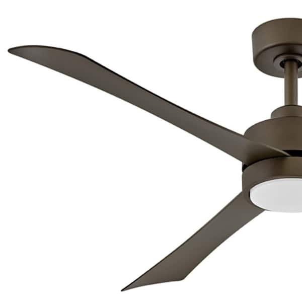 HINKLEY - IVER 56.0 in. Integrated LED Indoor/Outdoor Metallic Matte Bronze Ceiling Fan with Remote Control
