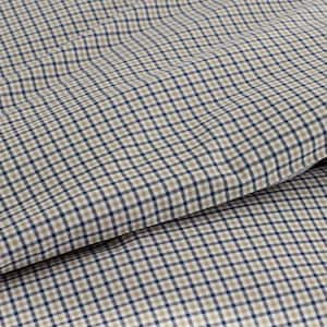 Company Cotton Mini Check Yarn-Dyed Percale Fitted Sheet