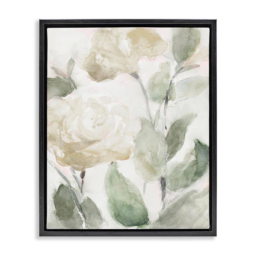 Charming Abstract Florals by Lanie Loreth Black Floater Frame Graphic Art Print Nature 21 in. x 17 in.