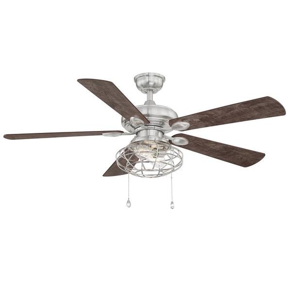 Home Decorators Collection Ellard 52 in. LED Brushed Nickel Ceiling Fan with Light Kit