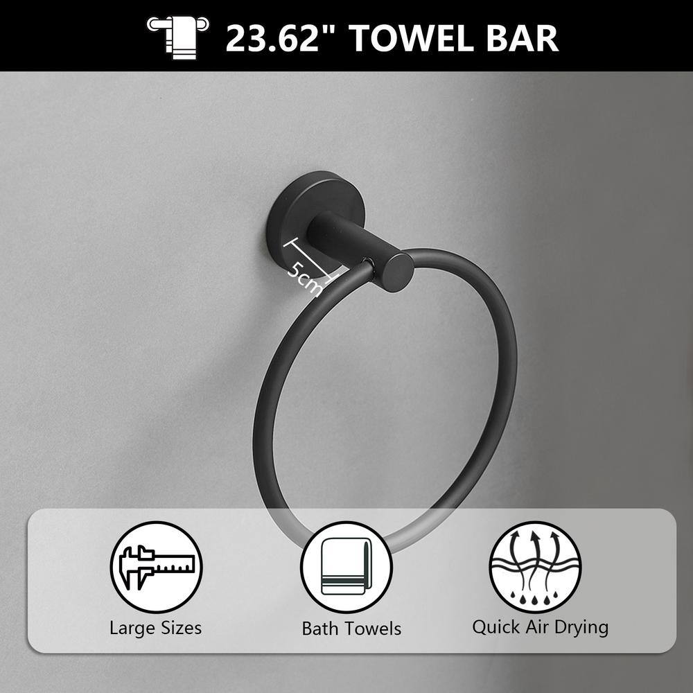 Matte Black Stainless Steel 4-Piece Bathroom Hardware Set