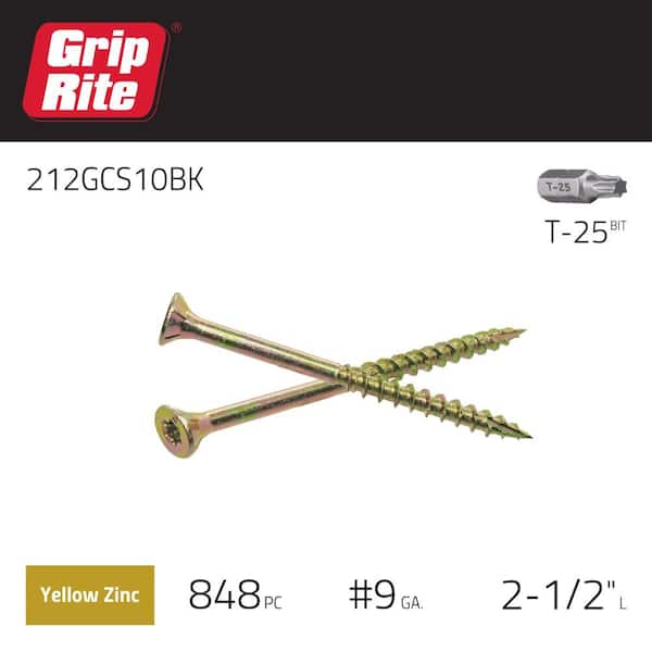 Grip-Rite - #9 x 2-1/2 in. Star Drive Dual Flat Head Coarse Thread Construction Screws 10 lb. Box
