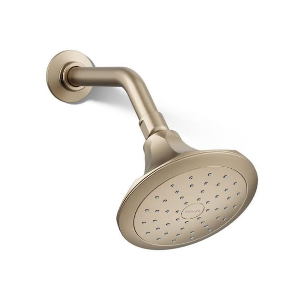 KOHLER Memoirs 1-Spray Patterns 5.5 in. Wall Mount Fixed Shower Head in Vibrant Brushed Bronze
