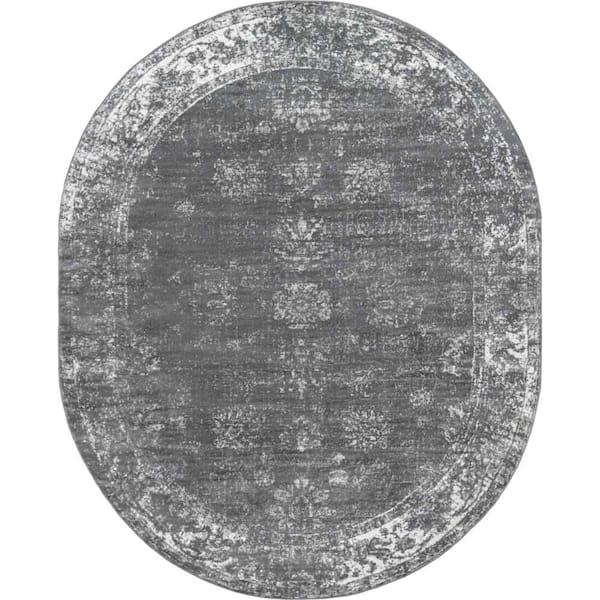 Unique Loom Sofia Casino Dark Gray 8 ft. x 10 ft. Area Rug