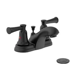 Lisbon 4 in. Centerset 2-Handle Bathroom Faucet in Matte Black