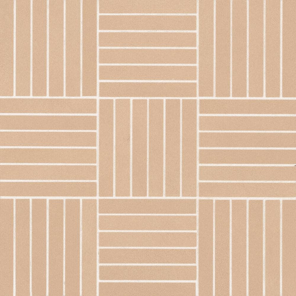 Sample-Sahara 4 in. x 5 in. Matte Rose Porcelain Mosaic Subway Tile price history on PriceWatchPro