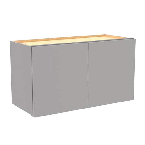 Hargrove 24 in. W x 12 in. D x 15 in. H Assembled Plywood Wall Bridge Kitchen Cabinet in Veiled Gray with Soft Close