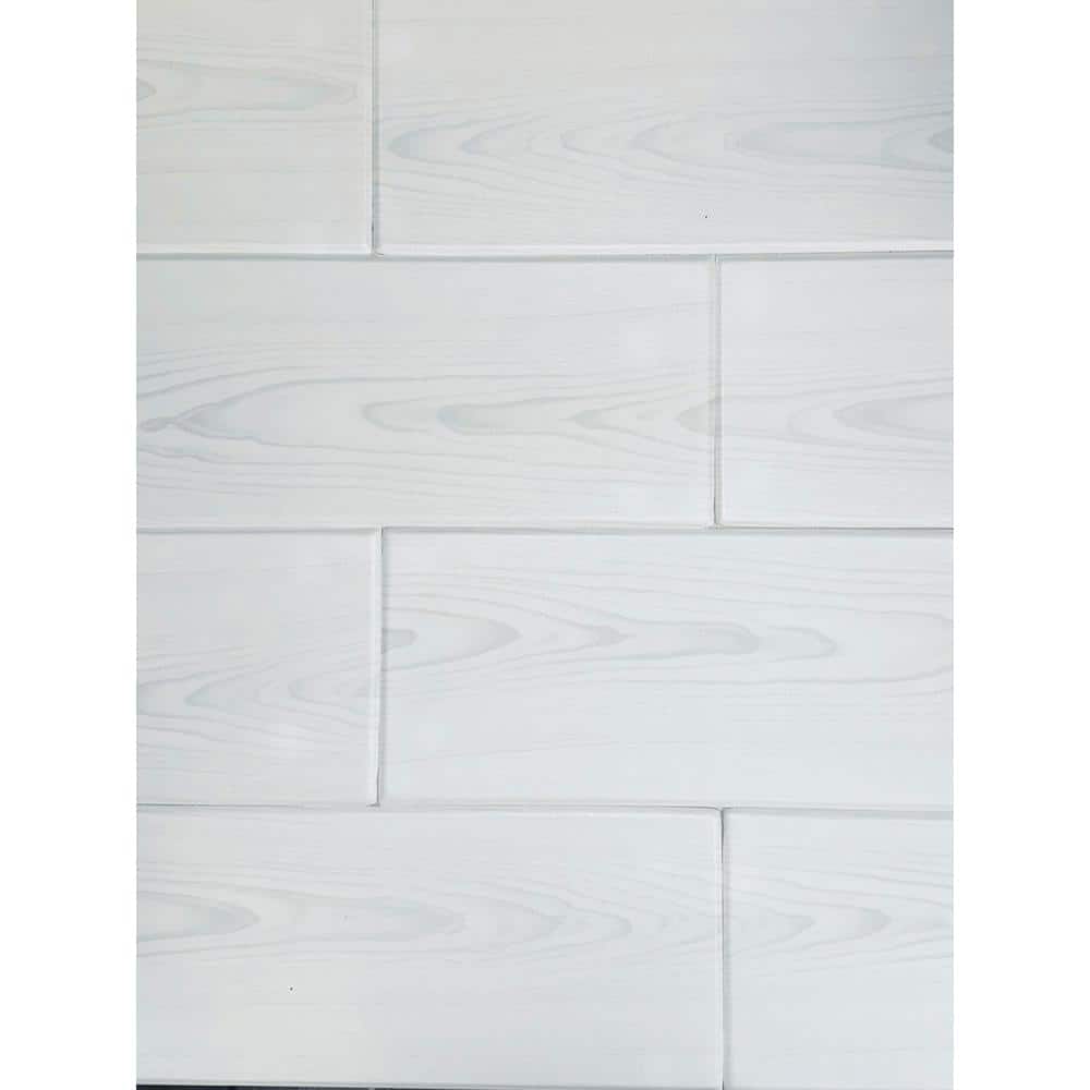 Country White 0.5 ft. x 3 ft. Glue up Foam Wood Ceiling Tiles Planks (19.5 
