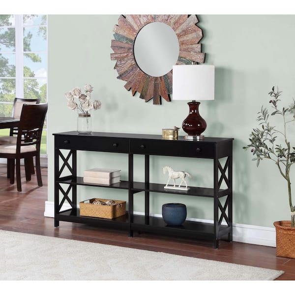 60 black store console table