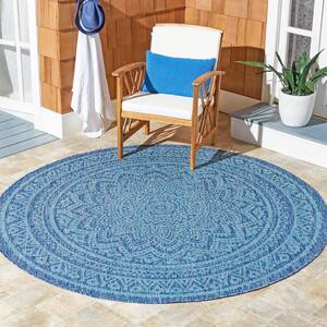 Round Area Rugs MatWatercolor Unicorn Blue Indoor/Outdoor Rugs Circular Floor mat for Dining Dorm Room Bedroom Home Office 3 feet