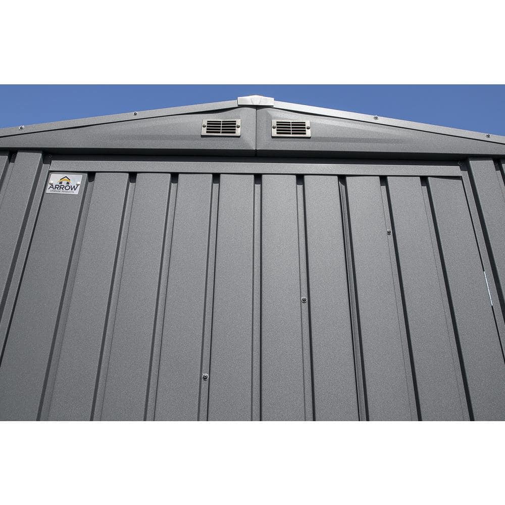 Anthracite Gray 6' x 6' Steel Storage Shed with Double Doors