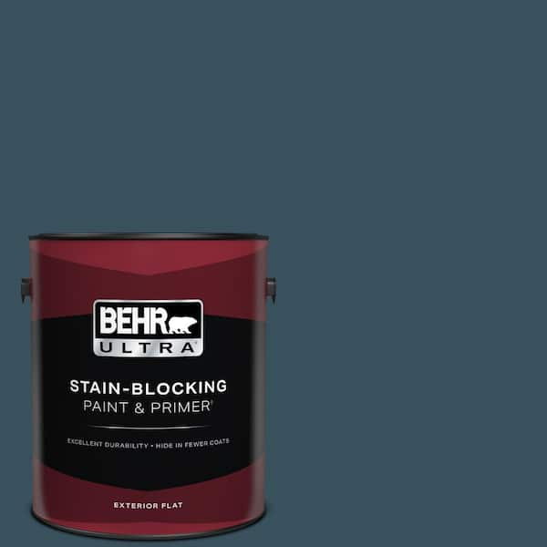 BEHR ULTRA 1 gal. #PPU13-20 Restless Sea Flat Exterior Paint & Primer