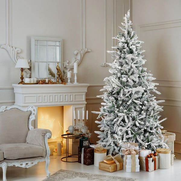 Fraser Hill Farm 7.5-ft. Mountain Pine Snow Flocked Artificial