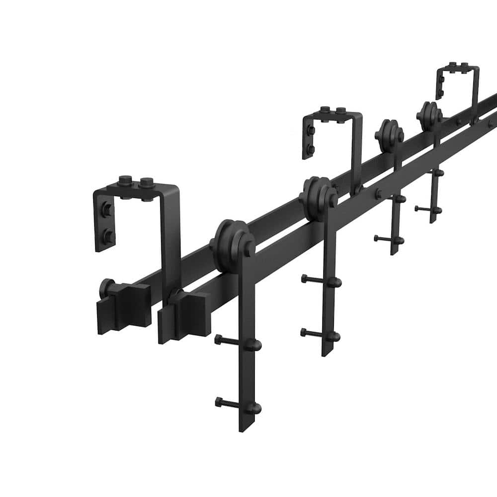 5 ft. /60 in. Black Bypass Sliding Barn Hardware Track Kit for Double Wood Doors with Non-Routed Door Guide price history on PriceWatchPro