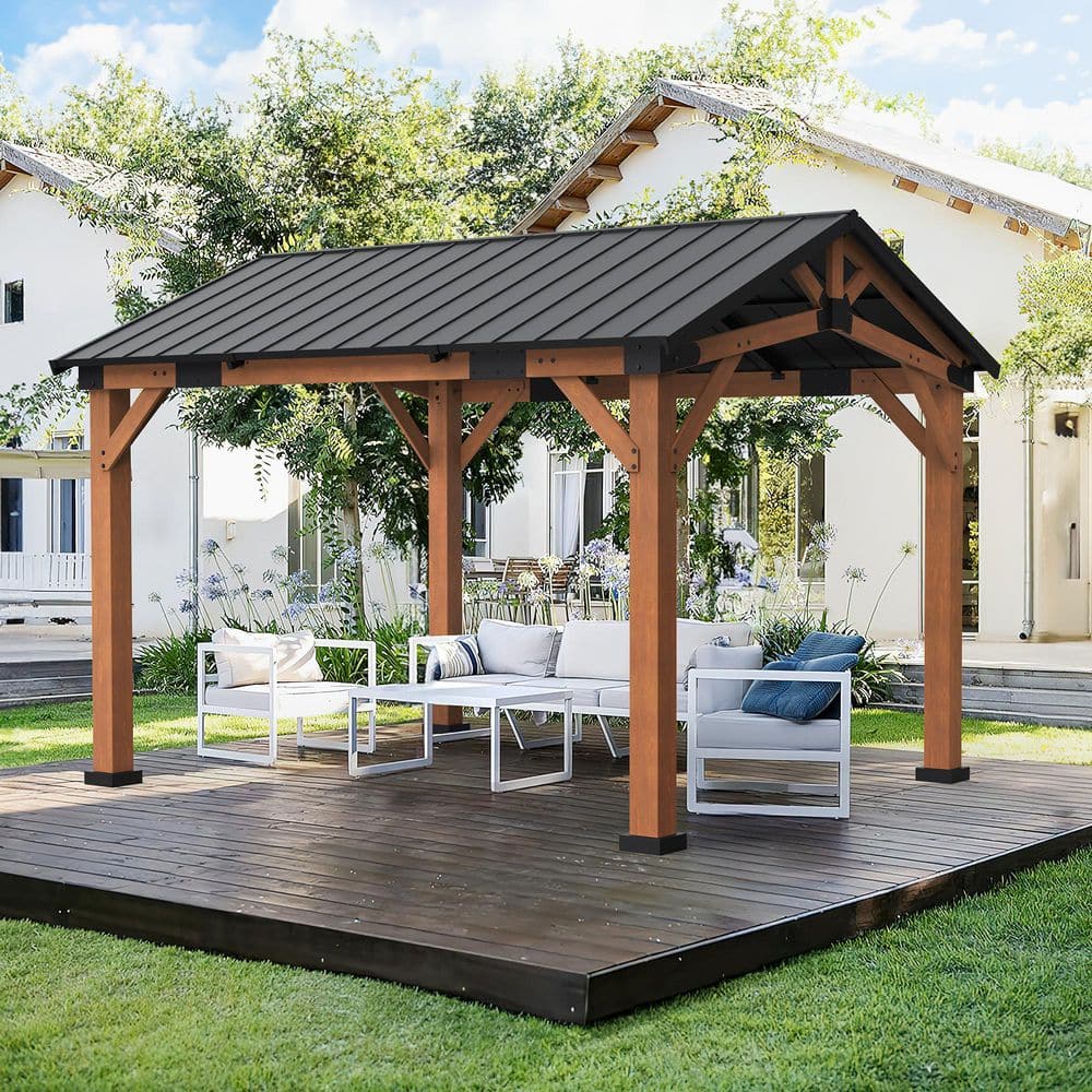 Norwood 12x10 Cedar and Steel Outdoor Gazebo