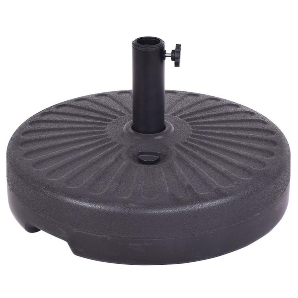ANGELES HOME 20" HDPE Round 23L Water Filled Patio Umbrella Base in Black