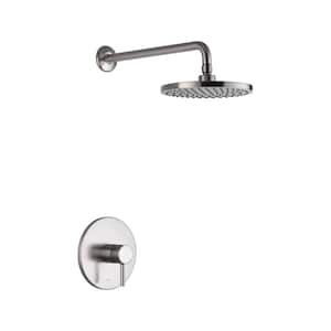 Single-Handle 1-Spray Shower Faucet with Valve in Brushed Nickel (Valve Included)