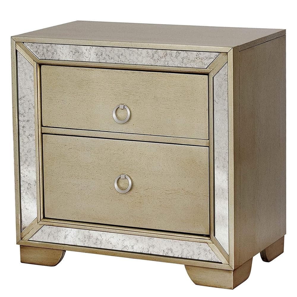 William's Home Furnishing Loraine Champagne Glam Style Nightstand ...