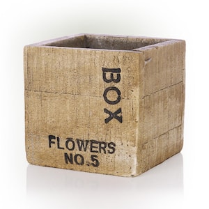 Wood-Finish Square Flower Box Planter, 5 in. L x 5 in. W x 5 in. H