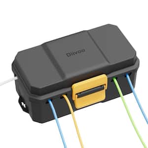 Outdoor Weatherproof Electrical Extension Cord Connection Box - IPX4 Protect Power Strip Timer Outlet Plug, XLarge Black