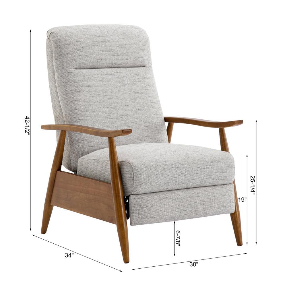 Mid-Century Modern Sea Oat Manufactured Wood Recliner