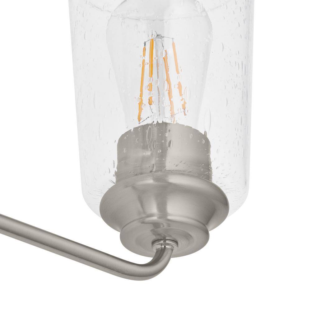 Evangeline 32" Brushed Nickel Vanity Light with Clear Glass Shades