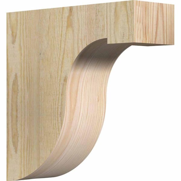 Ekena Millwork 4 in. x 12 in. x 12 in. Douglas Fir Del Monte Rough Sawn Corbel