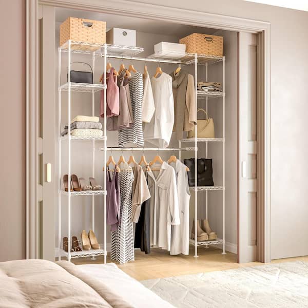 Seville Classics White Expandable Wire Closet Organizer