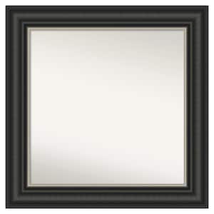 Ballroom Black Silver 33.5 in. x 33.5 in. Non-Beveled Modern Square Framed Bathroom Wall Mirror in Black