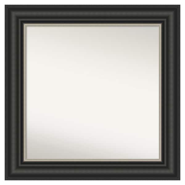 Amanti Art Ballroom Black Silver 33.5 in. x 33.5 in. Non-Beveled Modern Square Framed Bathroom Wall Mirror in Black