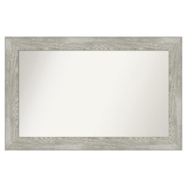Amanti Art Dove Greywash 42 in. x 27 in. Custom Non-Beveled Distressed Recyled Polystyrene Bathroom Vanity Wall Mirror