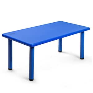 19.5 in. H Blue Plastic Rectangular Kids Table