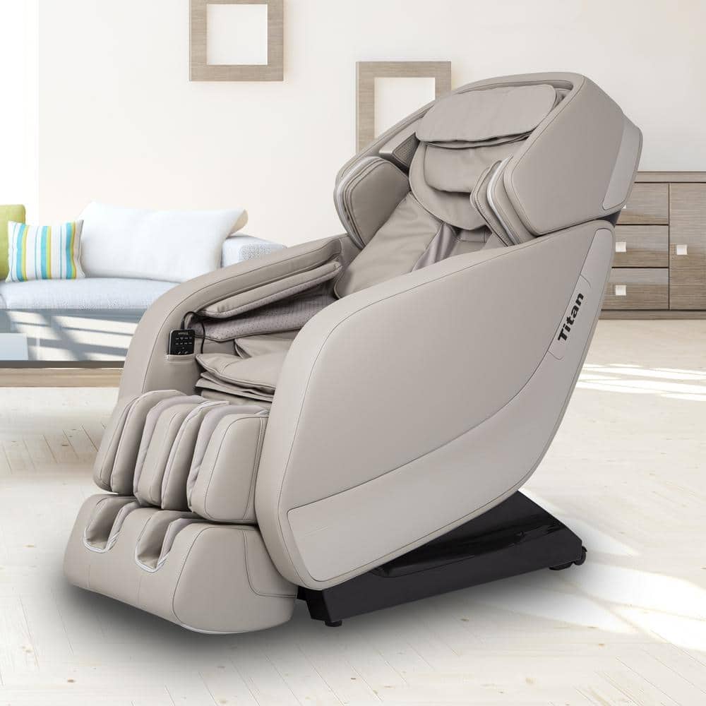 Gray Faux Leather Swivel Massage Glove Chair with Remote Control