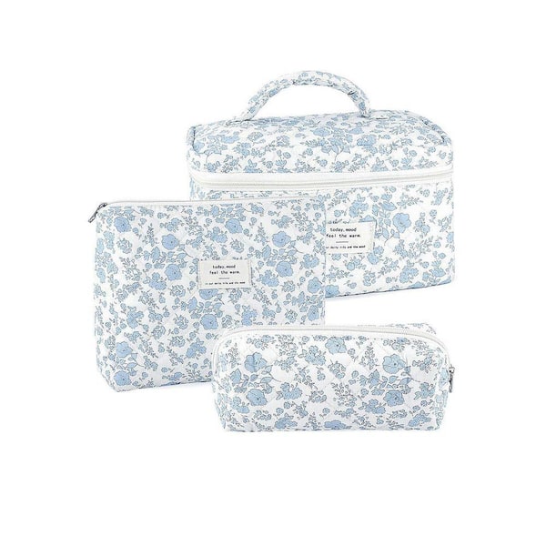 Pink Quilted Luggage Set-3Pcs Cosmetic Bags for Women, Travel Makeup Pouch, Toiletry Organizer, Vintage Style