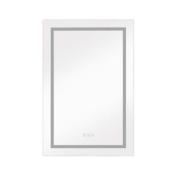Unbranded Basanti 24 in. W x 36 in. H Large Rectangular Black Aluminum Recessed or Surface Mount Medicine Cabinet with Mirror