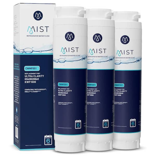 644845 Ultra Clarity Water Filter Compatible with 9000077104, 9000194412, Bosch Refrigerator Water Filter (3-Pack)