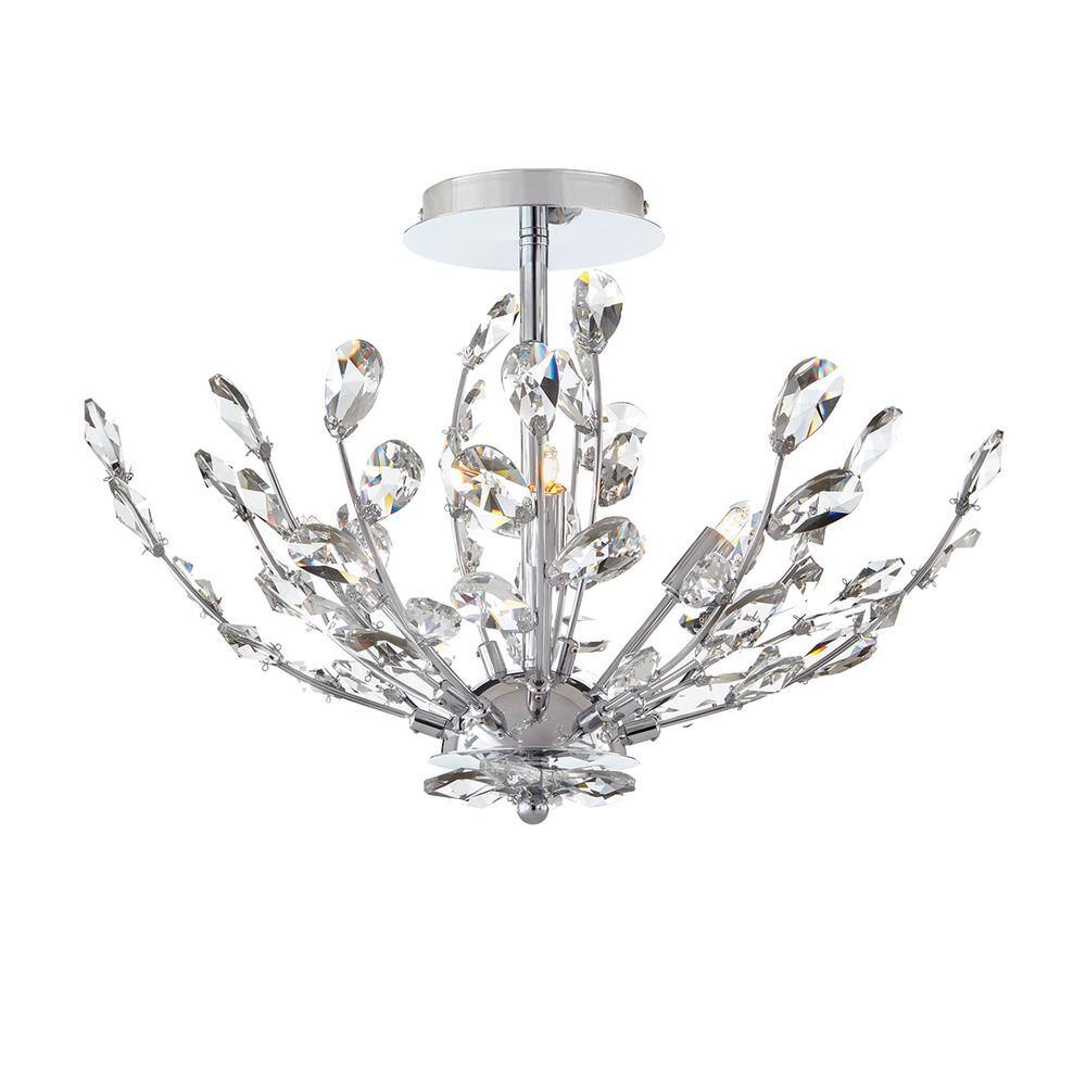 Home Decorators Collection Hetcherson 20 in. 4Light Chrome Semi Flush