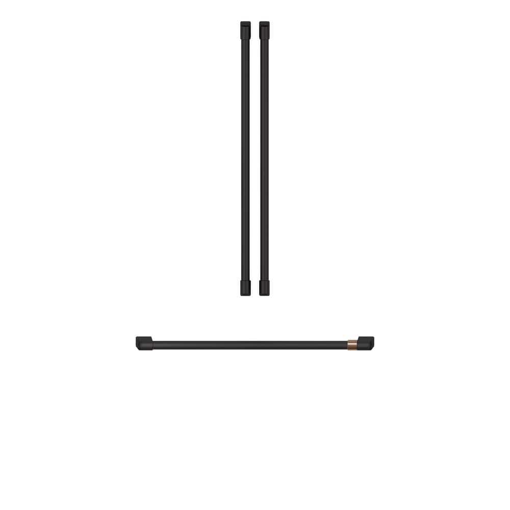 Cafe French Door Refrigerator Handle Kit in Flat Black CXLB3H3PMFB