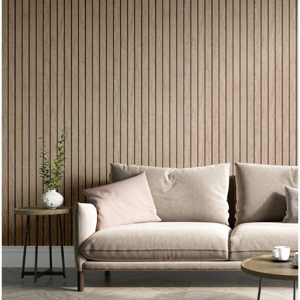 Manolo Light Brown Wooden Slat Wallpaper Sample