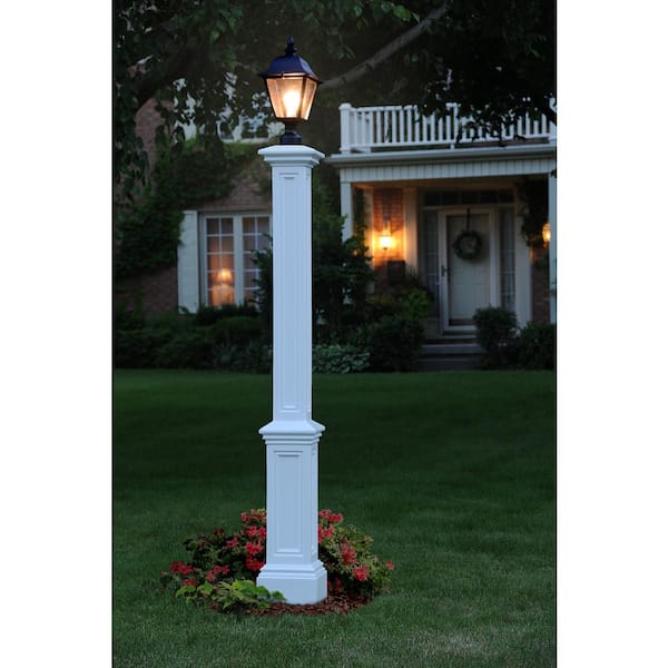 Mayne Signature Lamp Post Wh With Mount, Outdoor Light Posts Home Depot